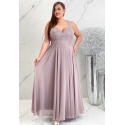 Dlouhé fialové šaty LEIDY PLUS SIZE