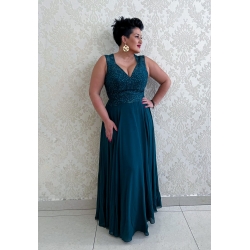 Dlouhé fialové šaty LEIDY PLUS SIZE