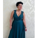 Dlouhé fialové šaty LEIDY PLUS SIZE